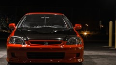 Night red cars Honda Civic