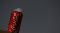 Night red white silver liquid tin drinks coca-cola soda cans