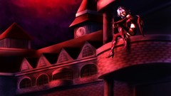 Night red wings Vampires navel Shorts red eyes sitting Clock 