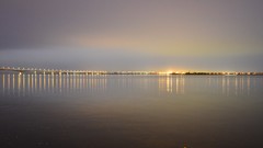Night Russia Bridges Volga rivers