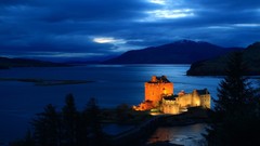 Night Scotland lakes houses eilean donan castle