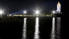 Night space shuttle launch