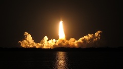 Night space shuttle take
