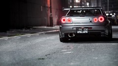 Night Sports Japan cars Japanese roads GT-R GT streets night 