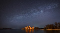 Night Stars Castles nebulae galaxies trakai long exposure