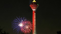 Night tower architecture cityscapes iran tehran Milad 