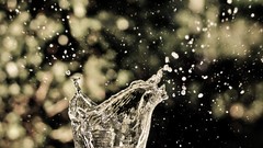 Night water glass light lonely water drops splashes falling 