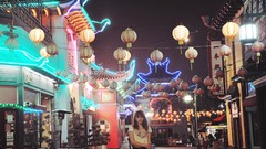Night woman lights Photographers Chinatown cityscapes redheads 