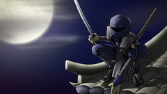 Ninjas moon rooftops drawings