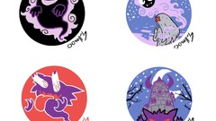 Nintendo ghost white background Pokemon fan art artwork gastly 