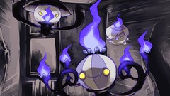 Nintendo Pokemon haunted house artwork chandelure video games