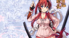 Nipples through clothing samurai girls Hyakka Ryouran Samurai 