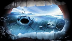 Ocean abstract Jaws Sharks funny