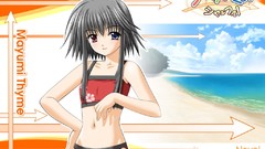 Ocean Anime red eyes Beaches anime girls blue eyes 