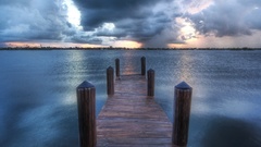 Ocean clouds piers