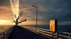 Ocean clouds piers Sea