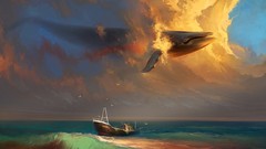 Ocean Drawn Whales the sky skies