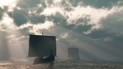 Ocean ships Boats sailing vehicles sails Vikings rowing Norse 