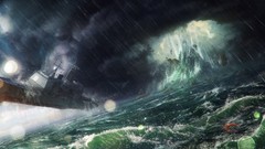 Ocean storm vortex science fiction artwork digital art fantasy 