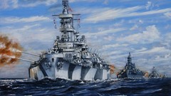 Ocean War shooting military battleships firing
