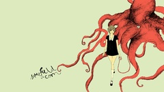 Octopuses crowns Simple Background