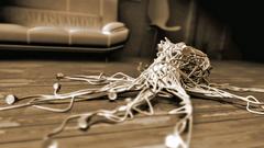 Octopuses earphones wires