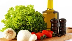 Oil vegetables salad spices