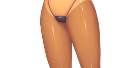 Oiled bikini tan lines