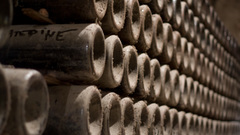 Old food bottles wine