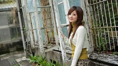 Old house outdoors asians brunettes Mikako Zhang Kaijie mikako