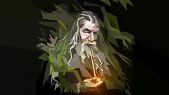 Old man faces pipes Gandalf Wizards minimalistic Ian McKellen 