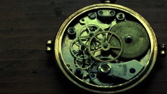 Old mechanism gears pocket watch