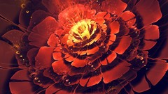 Orange abstract crystal flowers