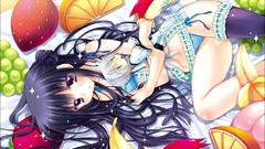 Orange apples mill grapes bananas fruits anime girls inu x boku 