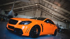 Orange cars Mercedes-Benz royal CLS