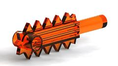 Orange chainsaw Legos