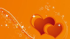 Orange Hearts warm focus