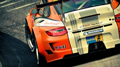 Orange Porsche michelin hybrid vehicles racing cars 