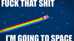 Outer space cats rainbows