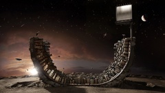 Outer space cityscapes Helicopters