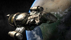 Outer space firefly spaceships