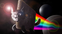 Outer space flying rainbows