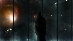 Outer space futuristic planets