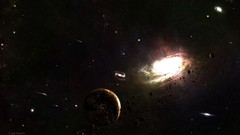 Outer space galaxies planets