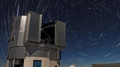 Outer space long exposure star trails