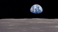 Outer space moon Earth