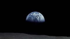 Outer space moon Earth