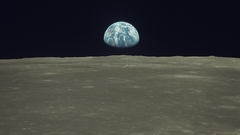 Outer space moon Earth