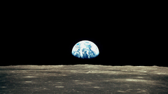 Outer space moon Earth