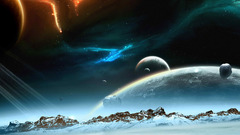 Outer space planets Arctic
